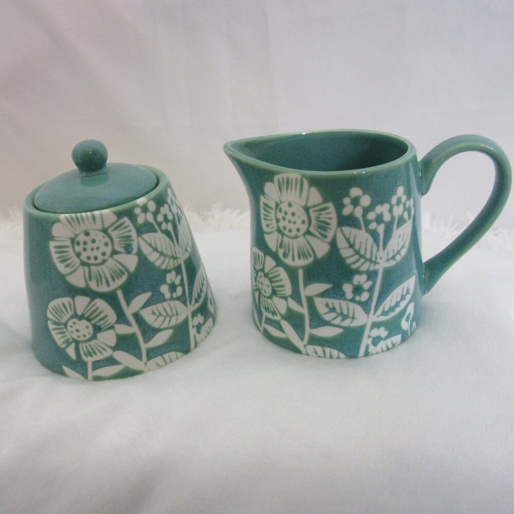 Sugar and Creamer Set Bloom by bread + butter Australia B+B Turquoise Floral